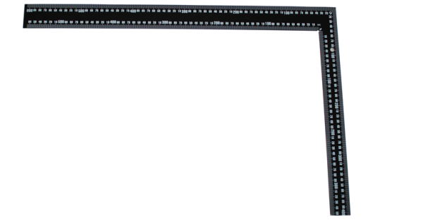 Profibau Bauwinkel 70174, 400 x 600 mm, 90°, Stahl 2 mm, beidseitige mm- und cm-Einteilung