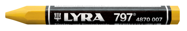 LYRA Förster- und Signierkreide 70181 Gelb, 12 x 120 mm, 12er Pack, Wetterfest, Bruchfest