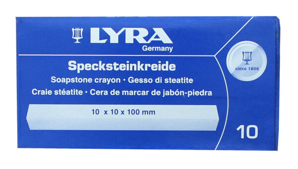 LYRA Specksteinkreide 70187 10 x 10 x 100 mm 10er Pack, hitzebeständig bis 200 °C, für Metall und Stahl