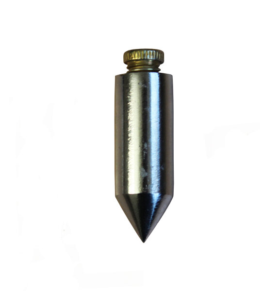 Senklot Zylinderform, 50 g Verzinkt, mit abschraubbarem Messingkopf, Zylinderform.