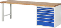 RAU Werkbank 7617A1, B2500xT700xH890mm, 7xSchublade-VA,...