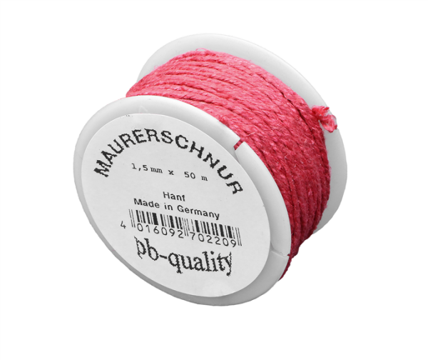 Lot-Maurerschnur 50 m Rolle 15 mm rot Hanf