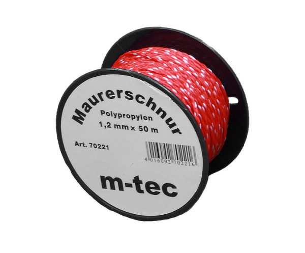 MMXX Lot-Maurerschnur 50 m Rolle 12 mm rot/weiß Polypropylen