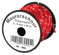 MMXX Lot-Maurerschnur 50 m Rolle 2 mm rot/weiß...