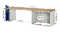 RAU Werkbank 7710A2, B3000xT700xH890mm, 4xSchublade-VA, 1xSSKL, 13-7710A2-307B4M.11