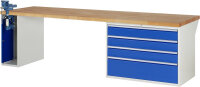 RAU Werkbank 7710A2, B3000xT900xH890mm, 4xSchublade-VA,...
