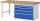 RAU Werkbank 7711A1, B2000xT900xH890mm, 5xSchublade-VA, 13-7711A1-209B4M.11