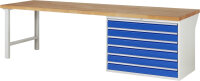 RAU Werkbank 7716A1, B3000xT900xH840mm, 6xSchublade-VA,...
