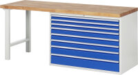 RAU Werkbank 7719A1, B2000xT700xH890mm, 8xSchublade-VA,...