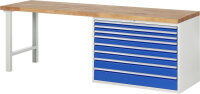 RAU Werkbank 7719A1, B2500xT700xH840mm, 8xSchublade-VA,...