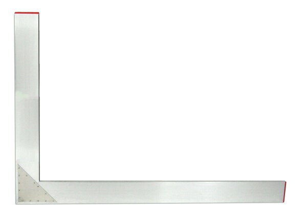 Alu-Bauwinkel, 100 x 150 cm, 90° Schenkellänge: 150 x 100 cm Breite: 10 cm Stärke: 1,8 cm rechtwinklige (90°) Form Winkel ist doppelseitig mit Aluminium-Fachblech vernietet mit Mittelsteg-Profil und Kunststoff-Endkappen
