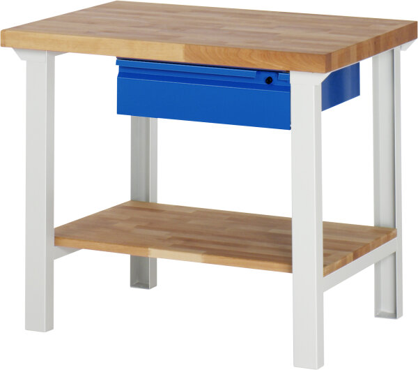 RAU Werkbank 7001I7, B1000xT700xH840mm, Ablageboden Buche, 1xSchublade-TA, 03-7001I7-107R4S.11