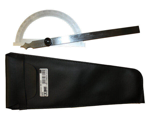 Hedue Gradmesser 70277, 200 mm, Bogen 150 mm, Gehärteter Stahl, mit Feststellschraube