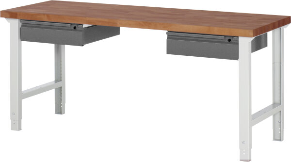 RAU Werkbank höhenverstellbar 7002I1, B2000xT700xH790-1140mm, 1xSchublade-TA, 03-7002I1-207BR4H-Z.942