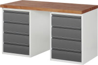 RAU Werkbank 7509I3, B1500xT700xH890mm, 8xSchubladen-TA,...