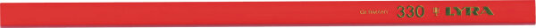 LYRA Zimmermannsstift 70300 Vollblei ECO Rot mit Prägung, Flachoval, 240 mm