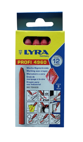 LYRA Ölsignierkreide rund 85 x 100 mm rot 12er Pack