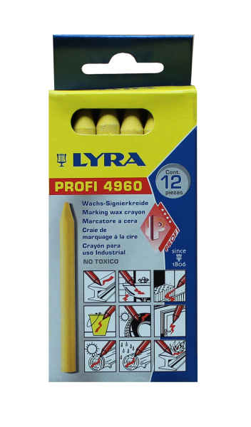 LYRA Ölsignierkreide rund 85 x 100 mm gelb 12er Pack