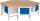 RAU Gruppenwerkbank 425I, B2700xT2340xH790-1140mm, 6x2Schublade-TA, 03-425I-135B4H.11