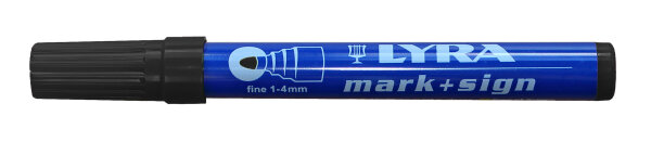 LYRA Permanent-Marker 70370 Schwarz, Strichbreite 1-4 mm, für Glatte und Poröse Oberflächen