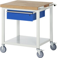 RAU Fahrbare Werkbank 8001, B750xT700xH880-1080mm, Ablageboden-MT, 1xSchublade-TA, 05-8001A6-077B4H.11
