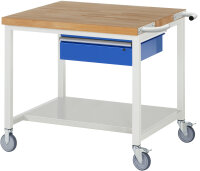 RAU Fahrbare Werkbank 8001, B1000xT900xH880-1080mm, Ablageboden-MT, 1xSchublade-TA, 05-8001A6-109B4H.11