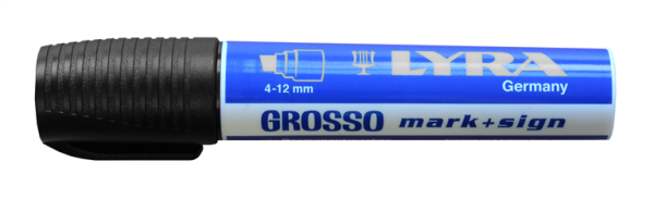 LYRA Permanent-Marker 70378 schwarz, Strichbreite 4-12 mm, für glatte und poröse Oberflächen