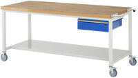 RAU Fahrbare Werkbank 8001, B2000xT900xH880-1080mm, Ablageboden-MT, 1xSchublade-TA, 05-8001A6-209B4H.11