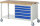 RAU Fahrbare Werkbank 8271, B1500xT700xH880-1080mm, 5xSchublade-TA, 05-8271A6-157B4H.11