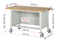 RAU Fahrbare Werkbank 8357, B1500xT700xH880mm, 3xSchublade-TA, 05-8357A2-157B4S.11