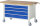 RAU Fahrbare Werkbank 8362, B1500xT700xH880-1080mm, 4xSchublade-TA, 05-8362A2-157B4H.11