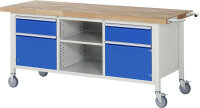 RAU Fahrbare Werkbank 8561, B2000xT700xH880-1080mm, 2xSchublade-TA, 2xTüren, 05-8561A2-207B4H.11