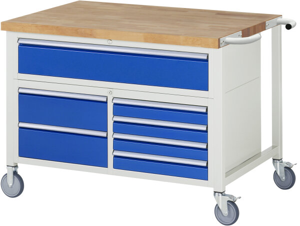RAU Fahrbare Werkbank 8921, B1250xT900xH920mm, 7xSchublade-TA, 05-8921A2-129B4S.11