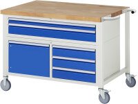 RAU Fahrbare Werkbank 8922, B1250xT900xH920mm, 5xSchublade-TA, 1xTür, 05-8922A2-129B4S.11