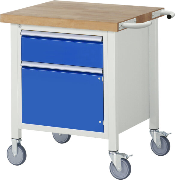 RAU Fahrbare Werkbank 8152, B750xT700xH880-1080mm, 1xSchublade-VA, 1xTür, 15-8152A2-077B4H.11