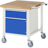 RAU Fahrbare Werkbank 8152, B750xT900xH880-1080mm, 1xSchublade-VA, 1xTür, 15-8152A2-079B4H.11