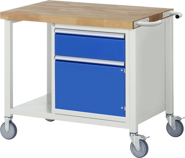 RAU Fahrbare Werkbank 8152, B1000xT700xH880-1080mm, 1xSchublade-VA, 1xTür, 15-8152A6-107B4H.11