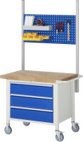 RAU Fahrbare Werkbank 8152, B1000xT900xH880-1080mm, 1xSchublade-VA, 1xTür, 15-8152A6-109B4H.11