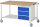 RAU Fahrbare Werkbank 8157, B1500xT900xH880-1080mm, 3xSchublade-VA, 15-8157A6-159B4H.11