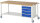 RAU Fahrbare Werkbank 8162, B2000xT900xH880-1080mm, 4xSchublade-VA, 15-8162A6-209B4H.11