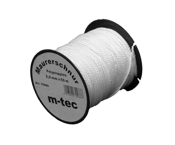MMXX Lot-Maurerschnur 50 m Rolle, 1,7 mm, weiß, Polypropylen