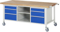 RAU Fahrbare Werkbank 8564, B2000xT900xH880mm, 6xSchublade-VA, 15-8564A2-209B4S.11