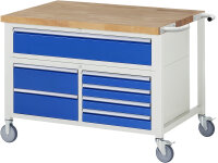 RAU Fahrbare Werkbank 8921, B1250xT900xH920-1120mm,...