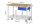 RAU Werkbank mit Fahrgestell 8001, B1250xT700xH880mm, 1xSchublade-TA, 05-8001A6-127B4F.11