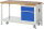RAU Werkbank mit Fahrgestell 8152, B1500xT700xH880mm, 1xSchublade-TA, 1xTür, 05-8152A6-157B4F.11