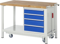 RAU Werkbank mit Fahrgestell 8162, B1250xT700xH880mm,...