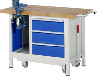 RAU Werkbank mit Fahrgestell 8183, B1250xT700xH880mm,...