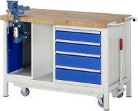 RAU Werkbank mit Fahrgestell 8185-6, B1250xT700xH880mm,...