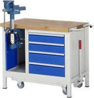 RAU Werkbank mit Fahrgestell 8185, B2000xT700xH880mm, 4xSchublade-TA, 1xSSK, 05-8185A6-207B4F.11