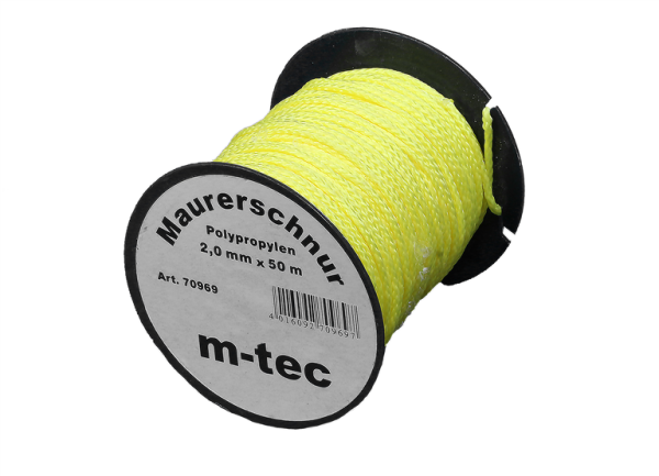 Lot-Maurerschnur 70969 Gelb-fluoreszierend Polypropylen, 2 mm, 50 m Rolle
